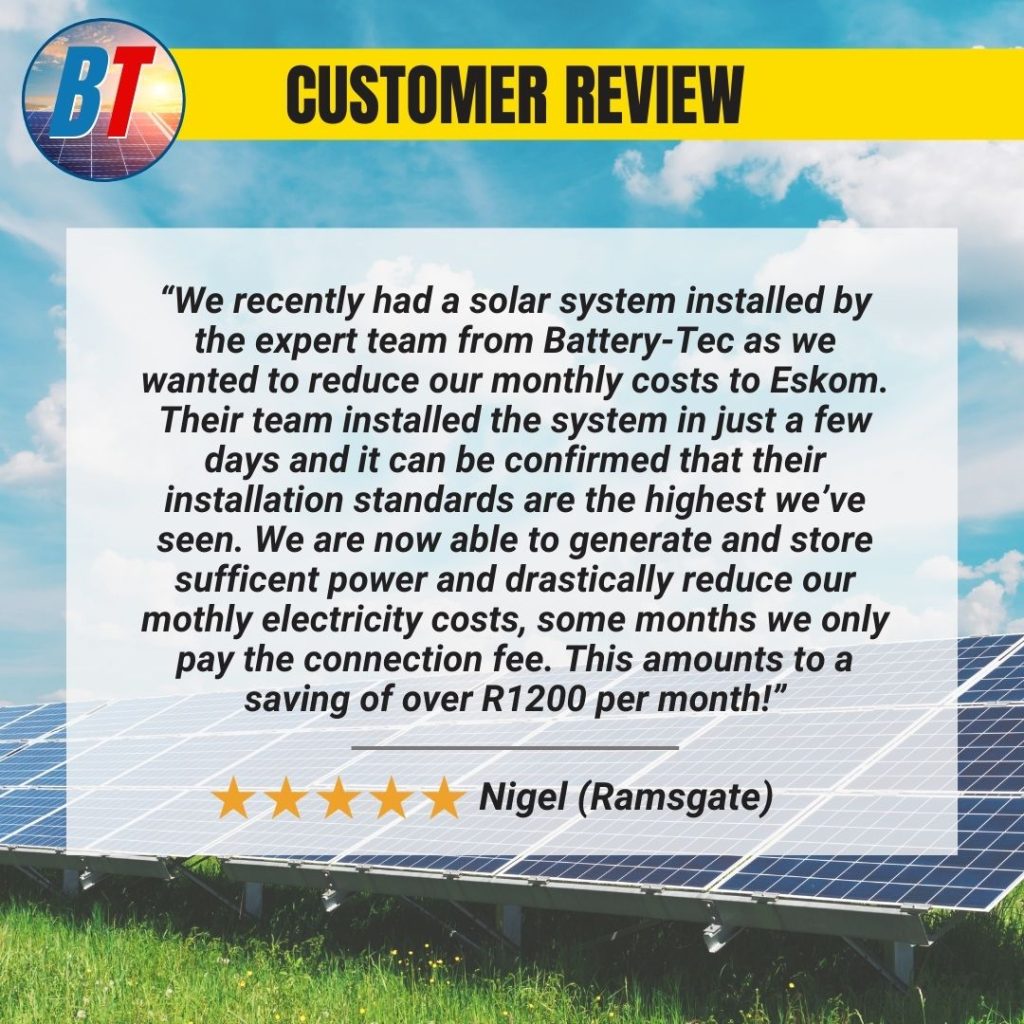Customer solar review 1